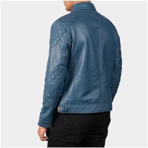 Chaqueta para hombre chaquetas de hombre Diseño moderno simple PU Chaqueta de cuero con cuello levantado Ropa informal cálida ligera con logotipo frontal - Product Image 2