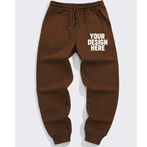 กางเกงวอร์มผู้ชายผ้าฟลีซผสมคอตตอนสำหรับฤดูหนาว ป้องกันรอยยับ สีพื้น ยืดได้ อุ่นสบาย มีเชือกผูก เหมาะสำหรับใส่ทำงานและลำลอง - Product Image 2