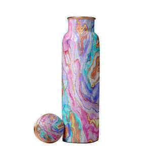 Botella de Agua de Cobre Puro de Doble Pared con Diseño Moderno Personalizado y Estampado en Esmalte para Niños, Escuela, Yoga y Oficina - Product Image 1