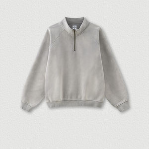 Ensemble de pulls à capuche unisexe Offre Spéciale coton denim lavé avec logo personnalisé, fermeture éclair à capuche surdimensionnée 500gsm, teint uni - Product Image 6