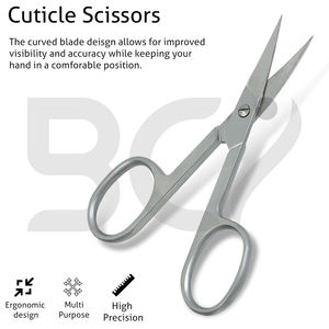 Petits ciseaux en acier inoxydable avec lame tranchante incurvée pour couper les ongles des orteils sourcils cils peau sèche soin des ongles - Product Image 3