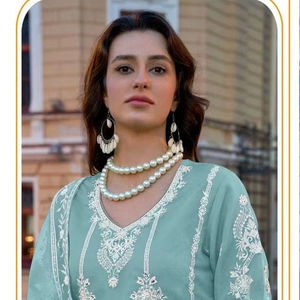 Organza festif brodé Shalwar Kameez Heavy Dull Santoon Tendance pour les fêtes et la tenue de l'Aïd - Product Image 1