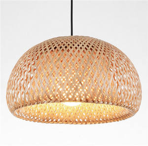 Abat-jour traditionnel en bambou naturel tissé à la main de la plus haute qualité en gros meilleure vente décor lustre en osier décor lumières - Product Image 4