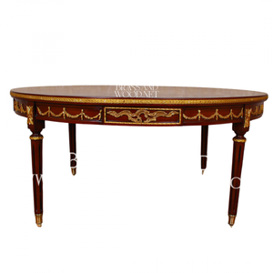 Ensemble de table basse ronde en bois classique de luxe - Product Image 3