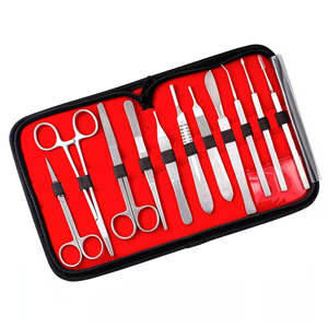 Kit d'instruments chirurgicaux pour étudiants de haute qualité 11 pièces porte-scalpel pince à tissus ciseaux à iris avec étui de rangement en PU - Product Image 6