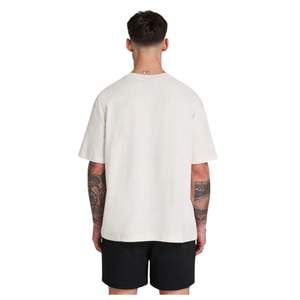 Camiseta Extra Grande para Hombre, 100% Algodón, 190 GSM, Estilo Urbano, Camiseta Básica con Logotipo Estampado en la Parte Delantera y Trasera, Hombros Caídos, Corte Holgado - Product Image 2