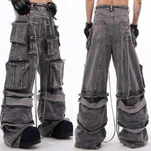 Jeans vintage à jambe droite pour garçons, taille mi-haute, plusieurs poches et boutons, Cleanfit Baggies, denim clair pour l'hiver - Product Image 6