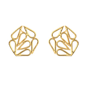 Pendientes de gota dorados de metal grueso para mujer, con forma de gota, chapados en oro de 18 quilates, de latón, para boda - Product Image 2