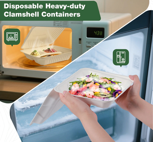 กล่องบรรจุอาหารจากแป้งข้าวโพดแบบย่อยสลายได้ 2 หรือ 3 ช่อง สำหรับขายส่ง กล่องอาหารกลางวันจากแป้งข้าวโพดแบบนำกลับบ้าน - Product Image 2