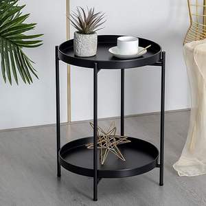 Table d'appoint moderne en métal avec cadre doré, parfaite pour les salles à manger contemporaines et les intérieurs de bureaux de luxe - Product Image 6
