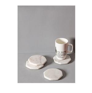 Posavasos de mármol natural, posavasos decorativos de mármol con forma hexagonal de nuevo diseño para bebidas con posavasos de soporte - Product Image 3