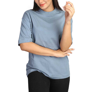 T-shirt décontracté pour femme, coupe régulière, manches courtes, 100 % coton, respirant, écologique, à séchage rapide, avec appliques bicolores, style hip-hop, personnalisable OEM - Product Image 6
