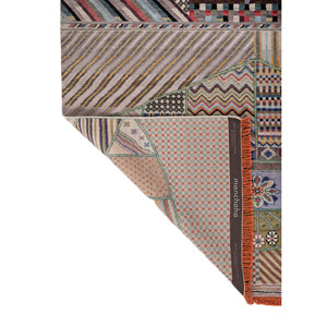 Tapis Manchaha Lev-715 en laine et soie de bambou noué à la main, 9x12, rectangulaire, motif patchwork, pour la maison, le couloir, la chambre, tapis Jaipur - Product Image 5