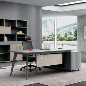 Modern Wooden Executive Office <b>Desk</b> Eco Friendly <b>Extendable</b> Computer Table Easy Assembly Workstation For Commercial Manager - Product Image 2