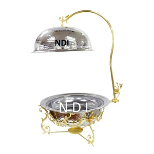 Top Decoration <b>Chafing</b> Dish With Black Stand Catering Accessories Metal <b>Chafing</b> Dish Top Trending Golden Finishing Counter - Product Image 2
