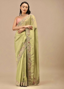 Party Wear Sarees con bordado pesado Codding Multi Treads & Sequins Work - Product Image 3