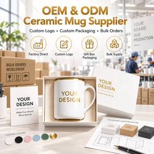Set Regalo di <span class=keywords><strong>Tazze</strong></span> in Ceramica Personalizzate con Logo, Tazza da Caffè <span class=keywords><strong>Bianca</strong></span> di Lusso con Confezione Regalo, OEM ODM per Omaggi Aziendali - Product Image 4