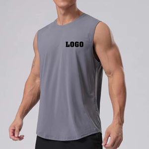 Camiseta sin mangas deportiva sin mangas sólida nueva moda informal para hombre, chalecos de gimnasio personalizados, camiseta para baloncesto, correr, entrenamiento, Fitness - Product Image 3