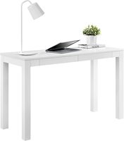 Bureau d'ordinateur Parsons à 2 tiroirs en bois pré-assemblé avec tiroirs inclus, blanc