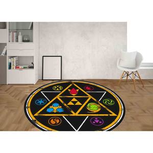 Tapis rond imprimé Legend of Zelda, tapis circulaire pour salle de jeux, motif moderne, tapis à poils doux - Product Image 3