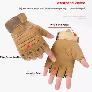 Gants en cuir de vélo de route demi-doigts de sport d'extérieur d'été personnalisés Gants en cuir de vélo d'équitation élastiques et respirants du Pakistan - Product Image 4