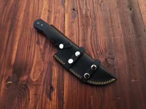 Traqueur de lame en acier D2 de taille personnalisée couteau à lame fixe manche en Micarta avec prise confortable pochette en cuir de vachette couteaux de camping - Product Image 6