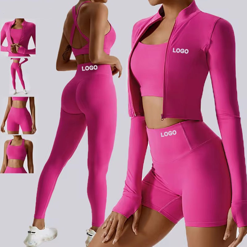 Wholesale Eco-Friendly Breathable Solid Front Waist Custom Logo Women's Gym Sets Elastic Waist Sports Bra Leggings for Fitness