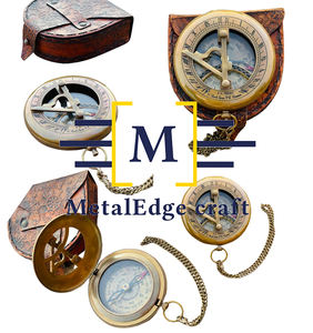 Brújula Náutica de latón con esfera solar, brújula de latón hecha a mano con caja de cuero, regalo de promoción, dirección solar corporativa, nueva - Product Image 2