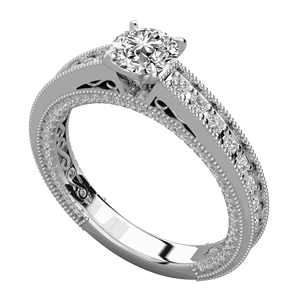 Bague en diamant rond pour elle - Product Image 5