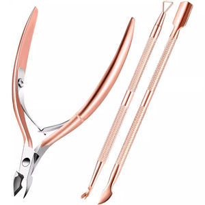 Rose Gold 3-Piece Manicure Set Dead Skin Scissors Corn <b>Removal</b> Pliers Thorns <b>Trimming</b> Scissors for Fingers - Product Image 3