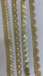 Rubans brodés à la machine et personnalisés, 4 pièces, broderie à paillettes et boutons colorés noirs pour robes de mariée - Product Image 2