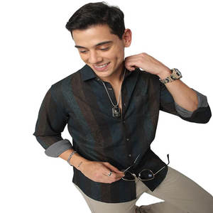 Camisas formales de negocios de talla grande para hombre, camisa informal de algodón a rayas de manga larga, venta al por mayor, personalizable para adolescentes, transpirable - Product Image 4
