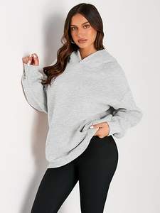 Sudaderas con capucha de gran tamaño para mujer, sudaderas de lana para venta al por mayor, moda de otoño 2025, suéteres, ropa de invierno - Product Image 4