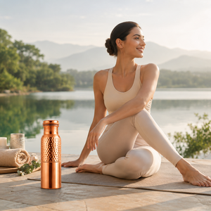 Stylish handcrafted <b>copper</b> <b>drinking</b> <b>bottle</b> combining traditional craftsmanship with modern design for retail, gifting, and whole - Product Image 4