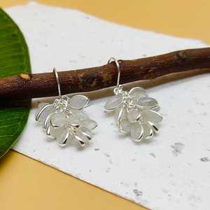 Boho-Elegant 925 Silver Moonstone <b>Drop</b> Earrings Handcrafted Artisan Designer Jewelry for Wedding Party or Gift - Product Image 3