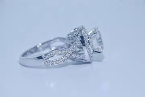 Luxe élégant argent femmes bague de fiançailles de mariage de haute qualité personnalisé ovale coupe Moissanite diamant incrustation classique princesse - Product Image 5