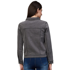 Women's <b>Cropped</b> <b>Denim</b> <b>Jacket</b> Winter Quilted Breathable Reversible High Quality Custom Color & Logo OEM Service - Product Image 2