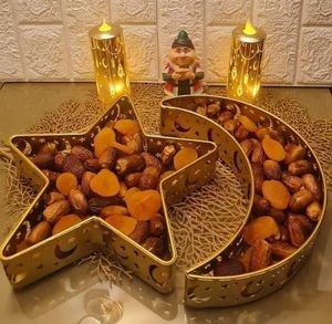 ถาดโชว์ขนมรูปพระจันทร์ทำด้วยมือทำจากโลหะอุปกรณ์ปาร์ตี้2025จากอินเดีย - Product Image 2