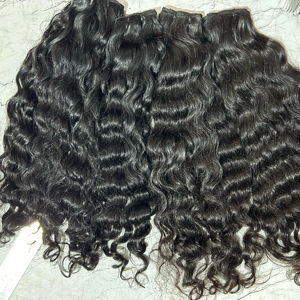 Haute Qualité 100g Sud Indien Vierge Remy Cheveux Bruts Authentique Naturel Noir Bouclés Trame Temple Cheveux Bruts Vierge Cheveux Humains - Product Image 1