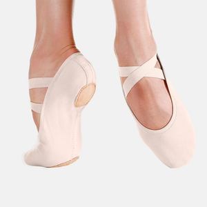 Zapatos de ballet suaves de cuero genuino para mujeres y niñas Zapatillas de baile de lona elástica - Product Image 2