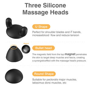 Mini pistola de masaje térmico de silicona portátil, masajeador de bolsillo para Fitness, Fascia muscular profunda negra, potenciador de pistola - Product Image 4