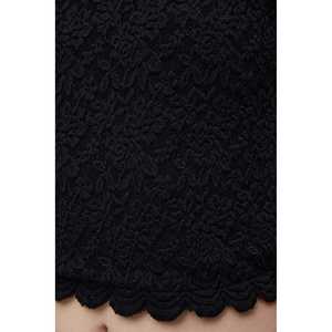 Top Corto de Encaje sin Espalda con Mangas Cortas y Logotipo Frontal, Estilo Casual - Product Image 4