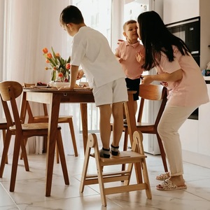 Taburete plegable de madera MDF Natural personalizado para adultos y niños, rectángulo para el hogar moderno, dormitorio, sala de estar, lavabo de baño - Product Image 4