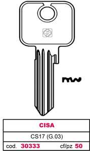 Clé en laiton Cs17 (g.Vad 0) Cisa - Product Image 1