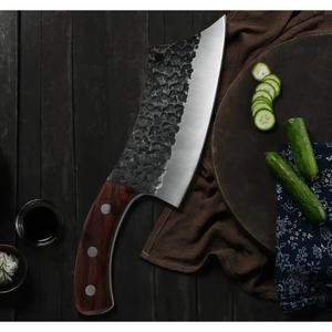 มีดเชฟเหล็กกล้าคาร์บอนทำมือ JEXMOO แบบมัลติฟังก์ชั่น พร้อมปลอกหนังสำหรับใช้ในครัว - Product Image 6