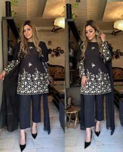 Traje de trabajo de secuencia de estilo exclusivo, diseñador elegante, con pantalón y mangas de lujo cosidas - Product Image 5