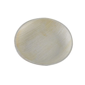 Assiettes à dîner jetables biodégradables élégantes et écologiques Vaisselle ronde en feuille de palmier pour servir des aliments pour les mariages - Product Image 1