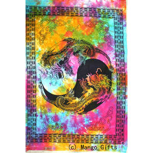 Lote al por mayor de tapices tie-dye bohemios hippie para colgar en la pared, decoración abstracta de algodón, póster navideño para exteriores y dormitorios con cuerda - Product Image 4