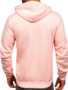 เสื้อฮู้ดสำหรับผู้ชายสีชมพูล้วนใส่ได้ทุกขนาดเสื้อผ้าลำลองแบบปักโลโก้สำหรับฤดูหนาวผ้าฝ้าย100% - Product Image 2