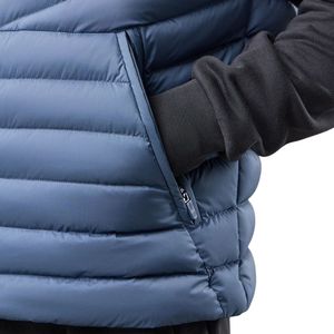 Veste matelassée à capuche bleu ardoise légère, isolée, imperméable, coupe-vent, pour homme et femme, décontractée, pour l'extérieur, toutes saisons - Product Image 4